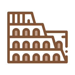 Wall Mural - Coliseum Building Icon Vector. Outline Coliseum Building Sign. Isolated Contour Symbol Illustration