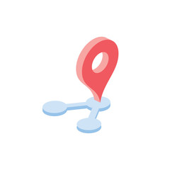 Poster - Link share pin map. Vector 3d isometric, color web icon, new flat style. Creative illustration design, graphic idea for infographics.