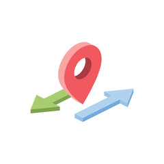Poster - Map arrows. Vector 3d isometric, color web icon, new flat style. Creative illustration design, graphic idea for infographics.