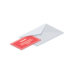 Poster - Post email. Vector 3d isometric, color web icon, new flat style. Creative illustration design, graphic idea for infographics.
