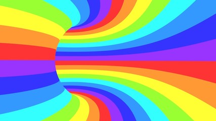 Wall Mural - Spectrum psychedelic optical illusion. Abstract rainbow hypnotic animated background. Bright looping colorful wallpaper