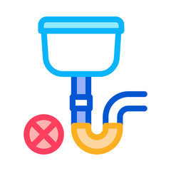 Poster - broken drain tank icon vector. outline broken drain tank sign. isolated contour symbol illustration