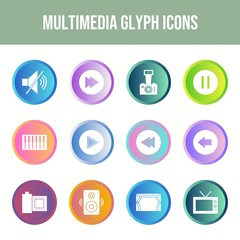 Poster - Beautiful Multimedia vector icon set