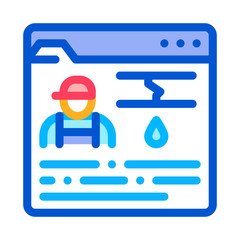 Poster - plumber web site icon vector. outline plumber web site sign. isolated contour symbol illustration