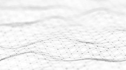 Aufkleber - Network connection dots and lines. Technology background. Plexus. Big data background. 3d rendering.