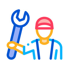 Poster - plumber wrench icon vector. outline plumber wrench sign. isolated contour symbol illustration