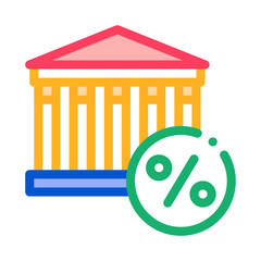 Poster - building percent icon vector. outline building percent sign. isolated contour symbol illustration