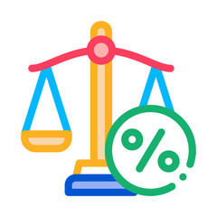 Poster - scales percentage icon vector. outline scales percentage sign. isolated contour symbol illustration