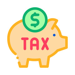 Aufkleber - Tax Money Box Icon Vector. Outline Tax Money Box Sign. Isolated Contour Symbol Illustration