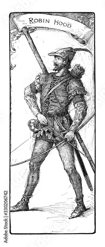 Cuadros en Lienzo Robin Hood, vintage illustration
