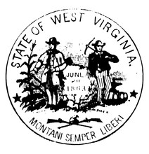 Seal Of The State Of West Virginia, 1876, Vintage Illustration