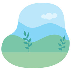 Sticker - natural landscape scene design