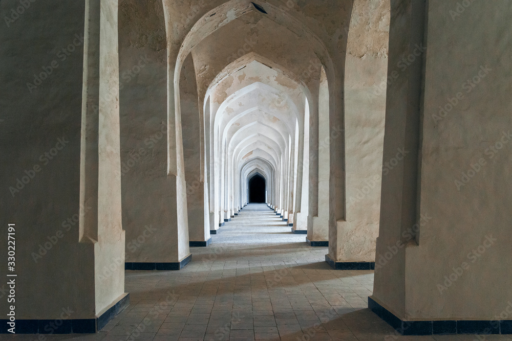 Arcade of Poi Kalyan madrasa.Bukhara.Uzbekistan