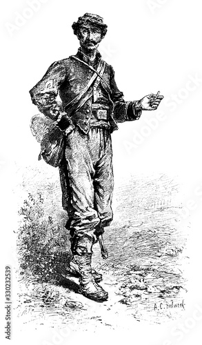 Fotomural Soldier, vintage illustration.