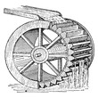 Water Wheel, vintage illustration