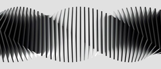 Poster - Abstract black slices. 3d rendering - illustration.