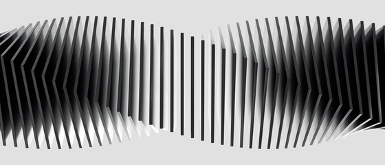 Wall Mural - Abstract black slices. 3d rendering - illustration.