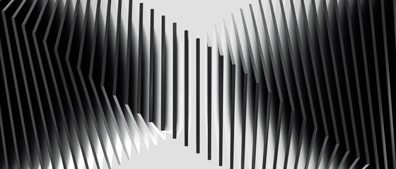 Poster - Abstract black slices. 3d rendering - illustration.