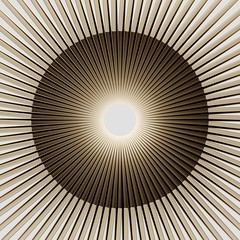 Poster - Golden metallic slices isolated in white background. 3d rendering - illustration.