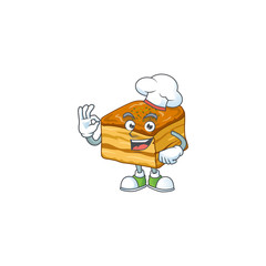 Poster - A picture of baklava cartoon character wearing white chef hat