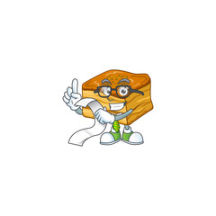 Sticker - cartoon character of baklava holding menu on his hand