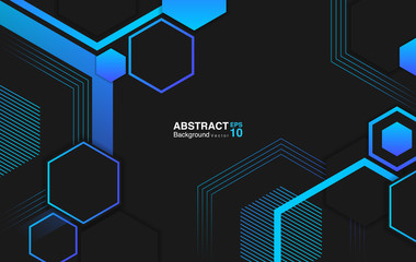 Wall Mural - abstract background with hexagons. futuristic background concept. Vector EPS 10