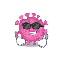 Canvas Print - Super cool corona virus organic mascot character wearing black glasses