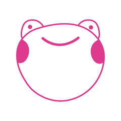 Sticker - cute little frog character icon