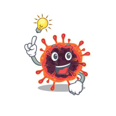 Sticker - Have an idea gesture of corona virus zone mascot character design