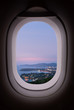 Kata beach and Karon beach viewpoint in twilight time and night light city view, view in window plane