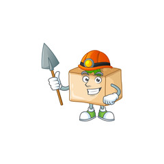 Sticker - Cool miner worker of basbousa cartoon design concept