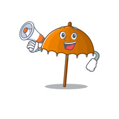 Sticker - An icon of orange umbrella holding a megaphone