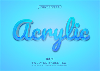 Leinwandbilder - Acrylic transparent text effect. Editable plastic font style