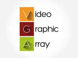 Aufkleber - VGA - Video Graphic Array acronym, technology concept background