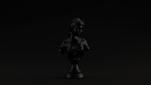 Black Bust Sculpture Black Background 3d Illustration 3d Render	