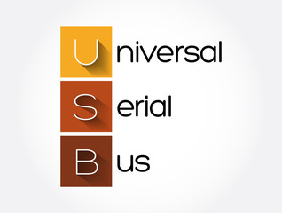 Aufkleber - USB - Universal Serial Bus acronym, technology concept background