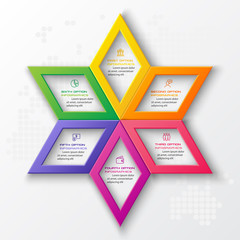 Poster - Vector star for infographic,Business concept with 6 options.