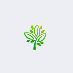 Wall Mural - vector simple tree leaves logo design template