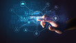 © ra2 studio - Hand touching SPY-WARE inscription, Cybersecurity concept