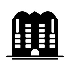 Poster - tower of apartment and office building , silhouette style icon