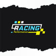 Racing flag icon, simple design race flag logo template