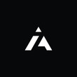  Minimal elegant monogram art logo. Outstanding professional trendy awesome artistic AZ ZA initial based Alphabet icon logo. Premium Business logo White color on black background