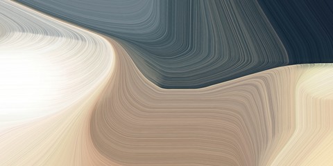 Poster - creative background graphic with modern soft curvy waves background illustration with silver, tan and dark slate gray color