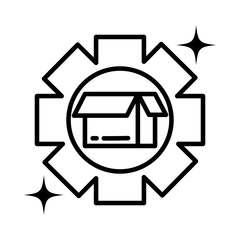 Poster - gearwheel tool , line style icon