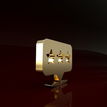 Gold Map pointer with star icon isolated on brown background. Star favorite pin map icon. Map markers. Minimalism concept. 3d illustration 3D render