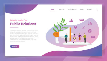 Poster - public relations or pr for website template or landing homepage design campaign