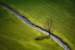 canvas print picture - clean energy sustainable tree meadow river saubere energie nachhaltigkeit baum wasser wiese