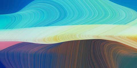 Poster - creative background graphic with modern curvy waves background design with medium turquoise, pastel gray and dark slate gray color