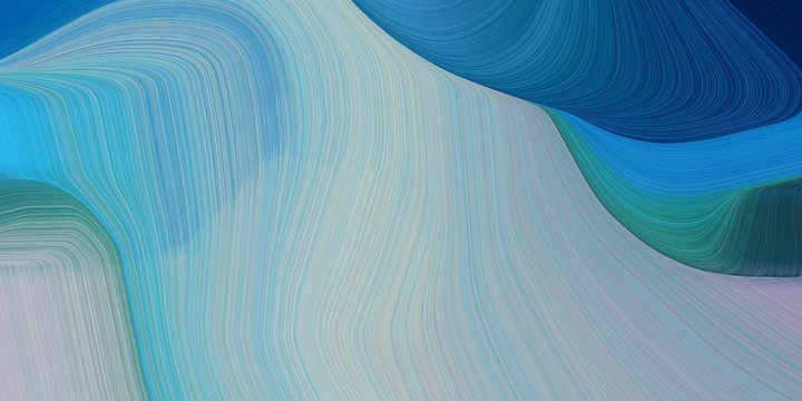 canvas wall art graphic with modern waves background design with dark gray, teal blue and silver color