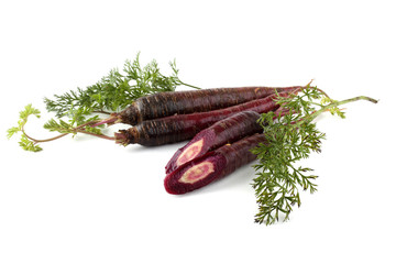 Sticker - Violet carrots and halves with leaves